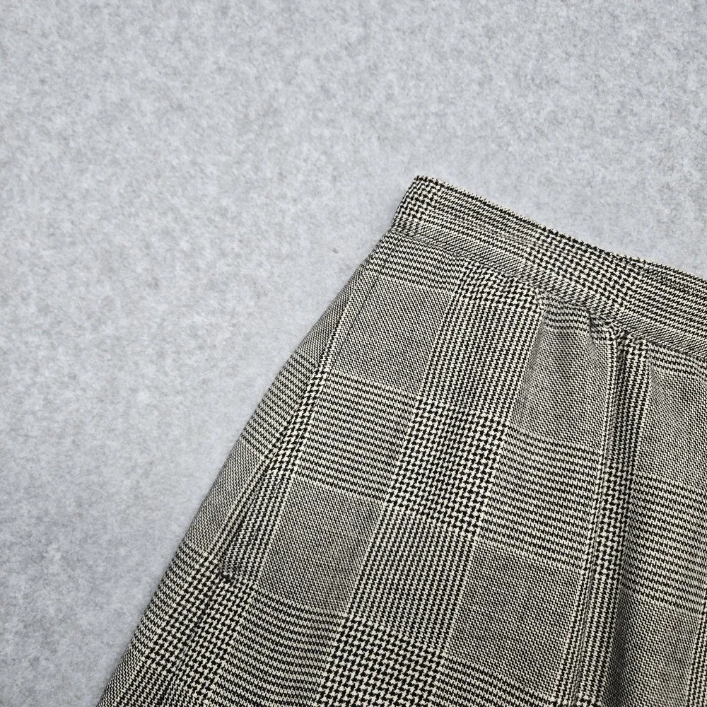Vintage Pendleton Skirt Suit Set Womens 8‎ Petite Gray Glen Plaid Made USA 90s